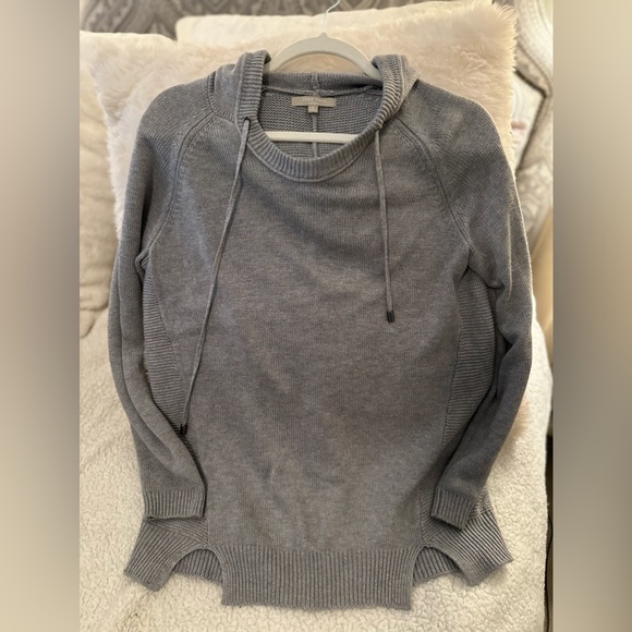 Joan Vass Cashmere Blend Gray Hoodie Size Small - Picture 1 of 3